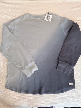 GAP Ombre Blue to Dark Blue Long Sleeve Thermal Tee